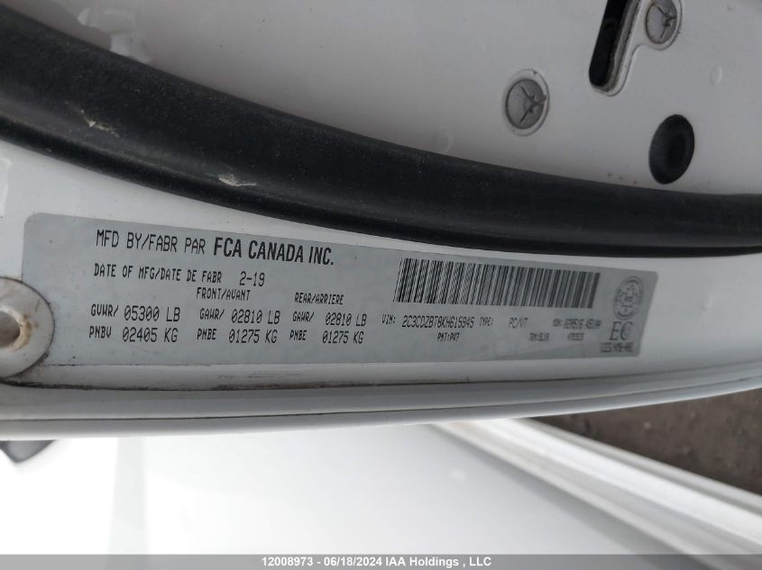 2019 Dodge Challenger R/T VIN: 2C3CDZBT8KH615945 Lot: 12008973