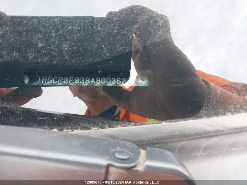 2011 Honda Accord Sedan VIN: 1HGCP3F83BA800362 Lot: 12009073