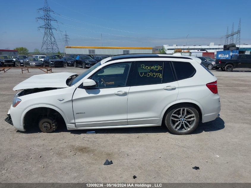 2016 BMW X3 VIN: 5UXWX9C55G0D93975 Lot: 12009236