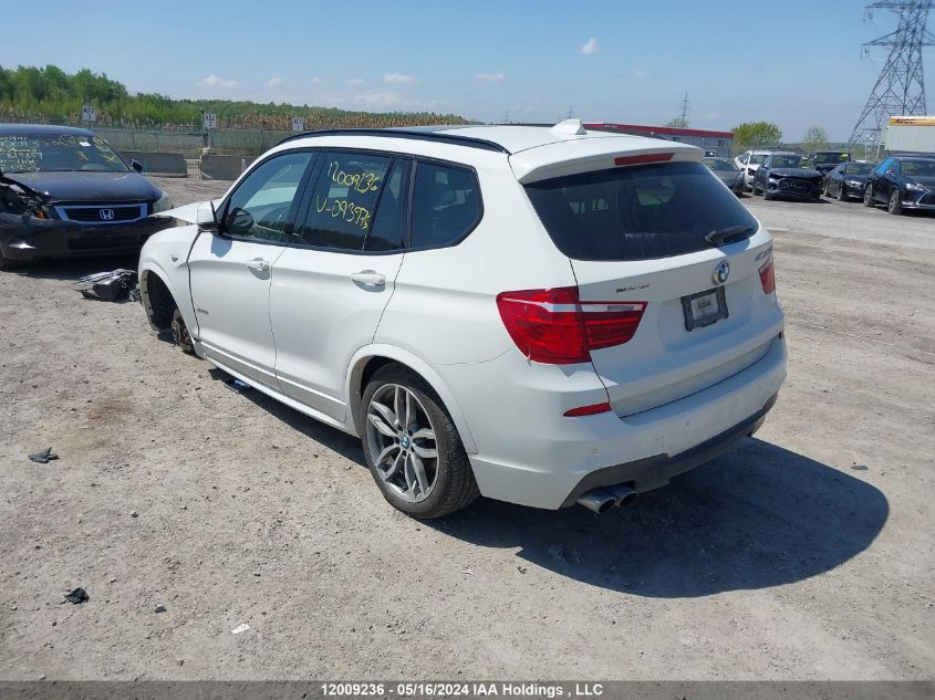 2016 BMW X3 VIN: 5UXWX9C55G0D93975 Lot: 12009236