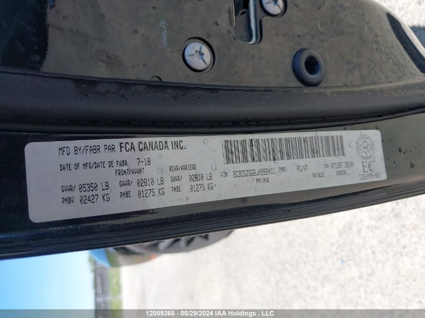 2018 Dodge Challenger Gt VIN: 2C3CDZGG6JH292411 Lot: 12009365