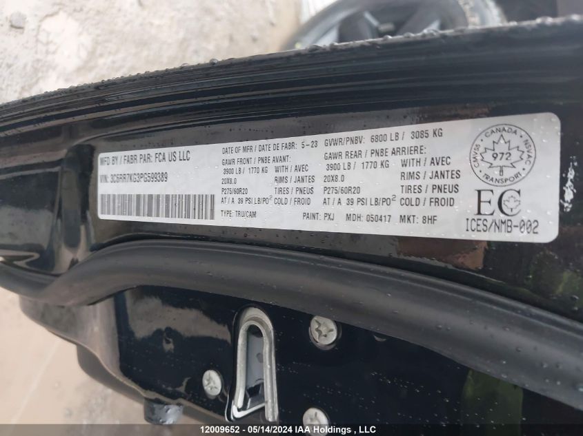 2023 Ram 1500 Classic Tradesman VIN: 3C6RR7KG3PG599389 Lot: 12009652