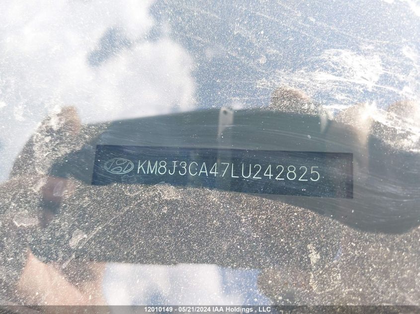 2020 Hyundai Tucson Limited/Sel/Sport/Ultimate/Value VIN: KM8J3CA47LU242825 Lot: 12010149