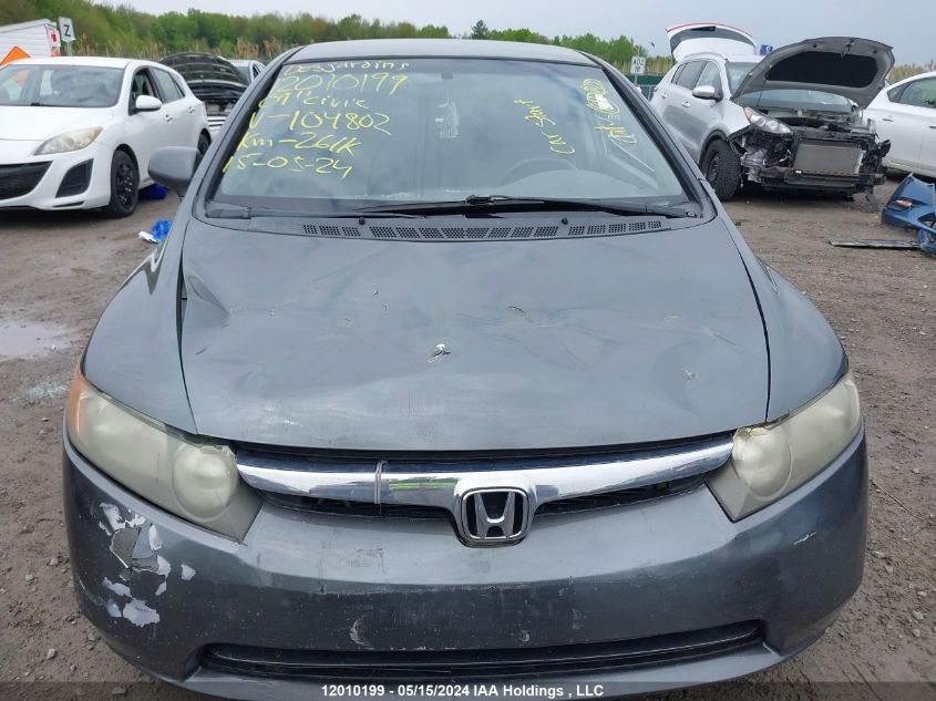 2009 Honda Civic Dx VIN: 2HGFA16269H104802 Lot: 12010199