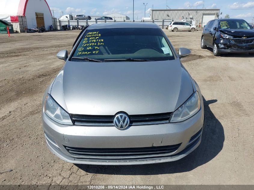 2016 Volkswagen Golf S/Se/Sel VIN: 3VW217AU3GM048158 Lot: 12010208