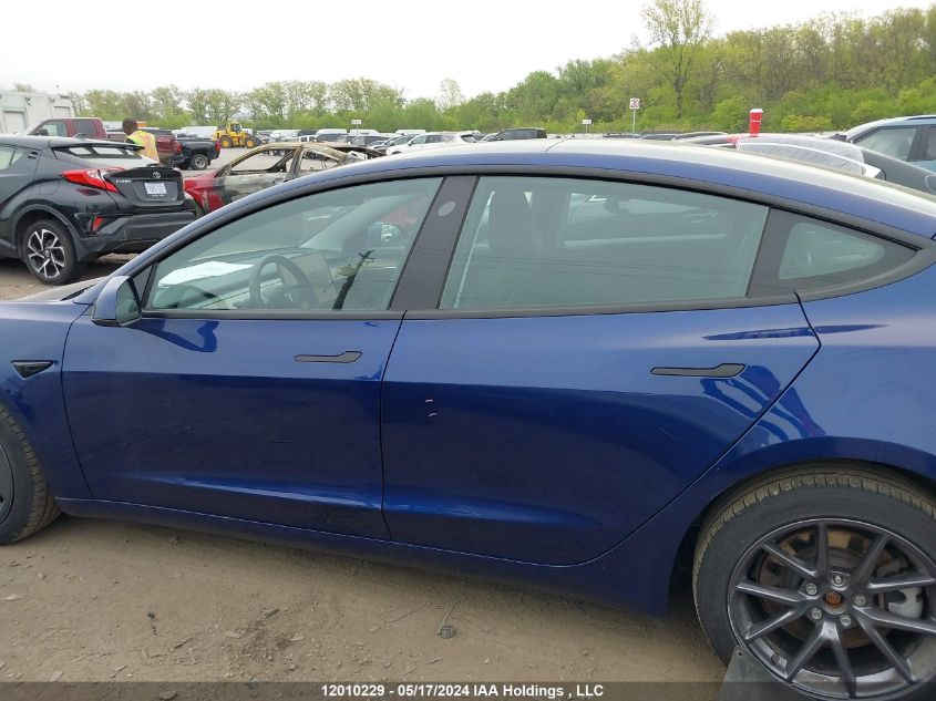 2022 Tesla Model 3 VIN: 5YJ3E1EA8NF332878 Lot: 12010229