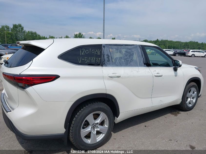 2020 Toyota Highlander L/Le VIN: 5TDBZRBH3LS514139 Lot: 12010246