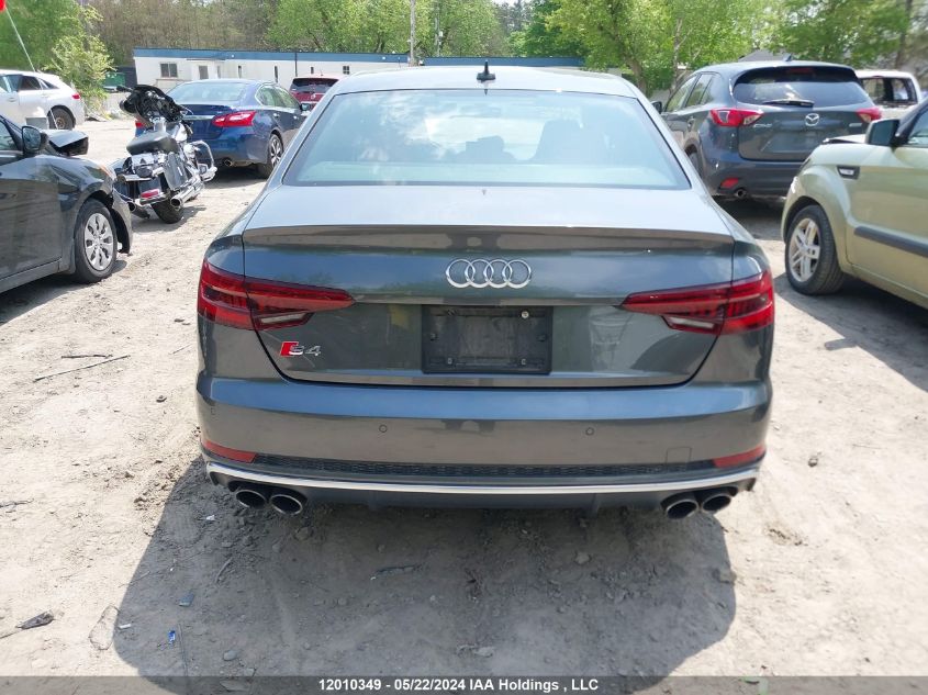 2018 Audi S4 Sedan VIN: WAUC4AF44JA203886 Lot: 12010349