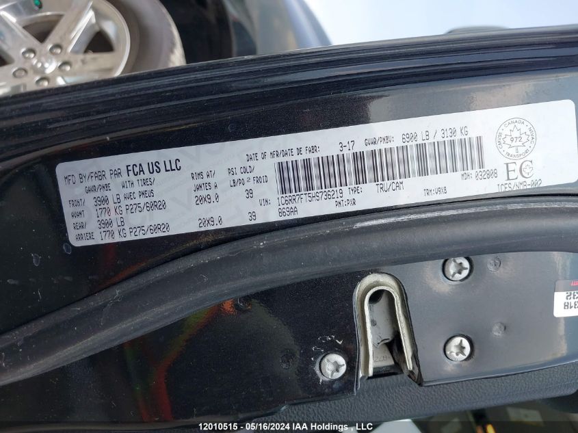 2017 Ram 1500 St VIN: 1C6RR7FT5HS736219 Lot: 12010515