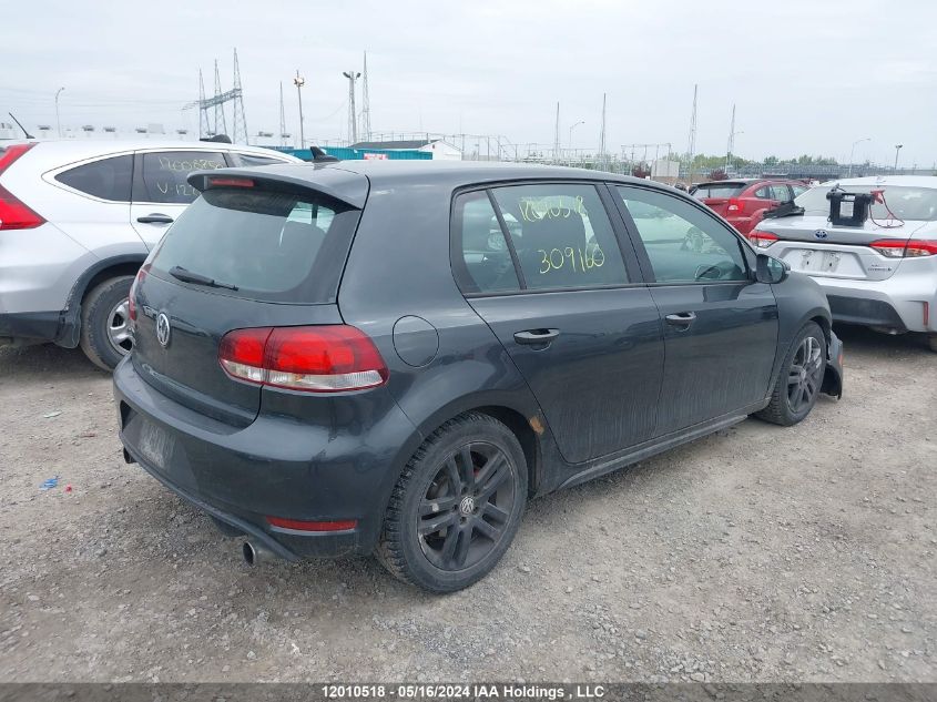 2012 Volkswagen Golf Gti VIN: WVWGV7AJ7CW309160 Lot: 12010518