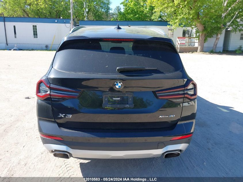 2022 BMW X3 VIN: 5UX53DP05N9J85366 Lot: 12010583