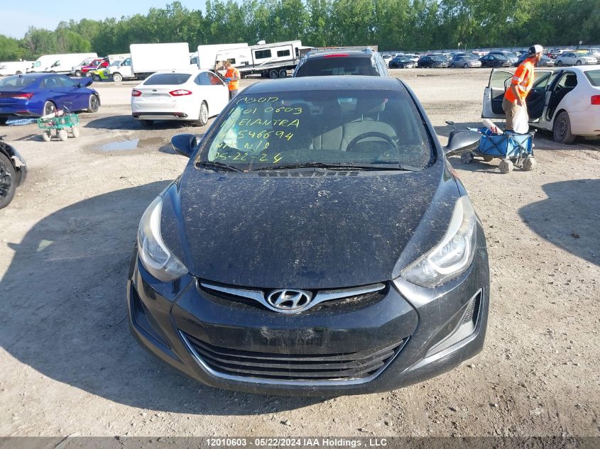 2014 Hyundai Elantra Gl VIN: 5NPDH4AE6EH546694 Lot: 12010603