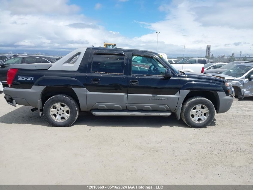 2002 Chevrolet Avalanche VIN: 3GNEK13T72G203663 Lot: 12010669