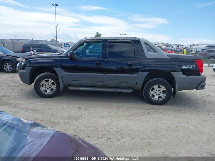 2002 Chevrolet Avalanche VIN: 3GNEK13T72G203663 Lot: 12010669