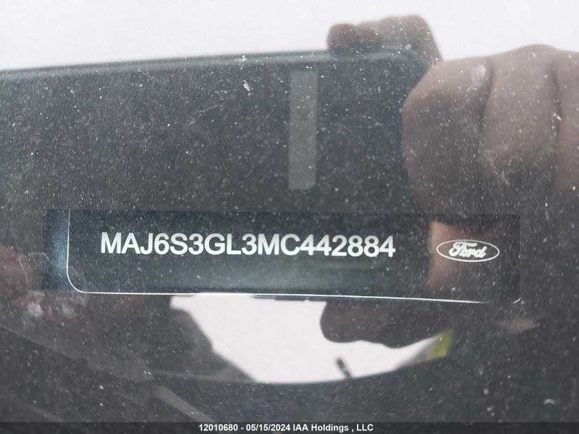 2021 Ford Ecosport Se VIN: MAJ6S3GL3MC442884 Lot: 12010680