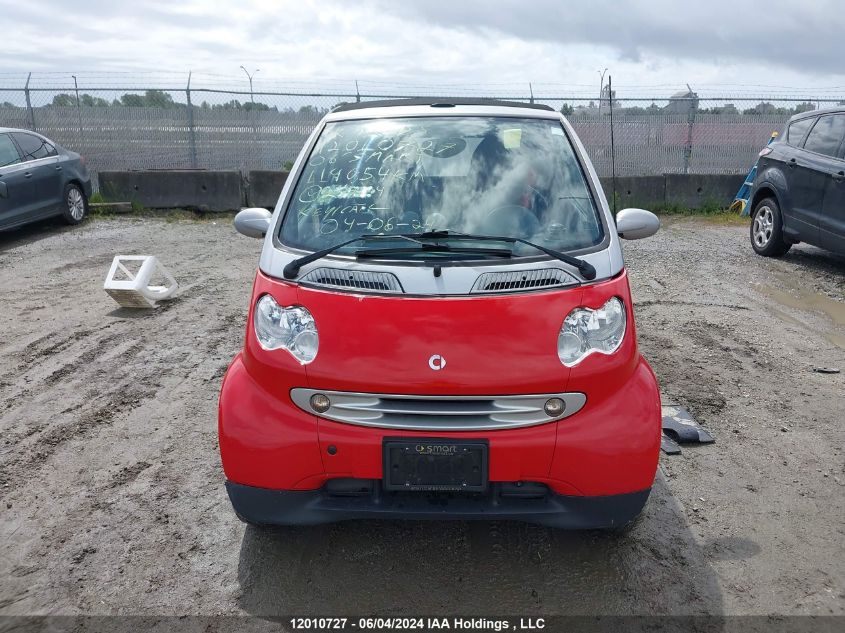 2006 Smart Fortwo VIN: WMEAK00F36J299104 Lot: 12010727