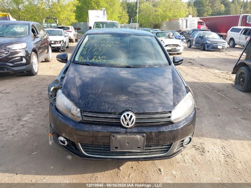 2012 Volkswagen Golf VIN: WVWDA7AJXCW147832 Lot: 12010845