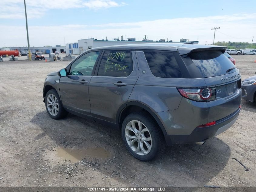 2016 Land Rover Discovery Sport VIN: SALCR2BGXGH599695 Lot: 12011141