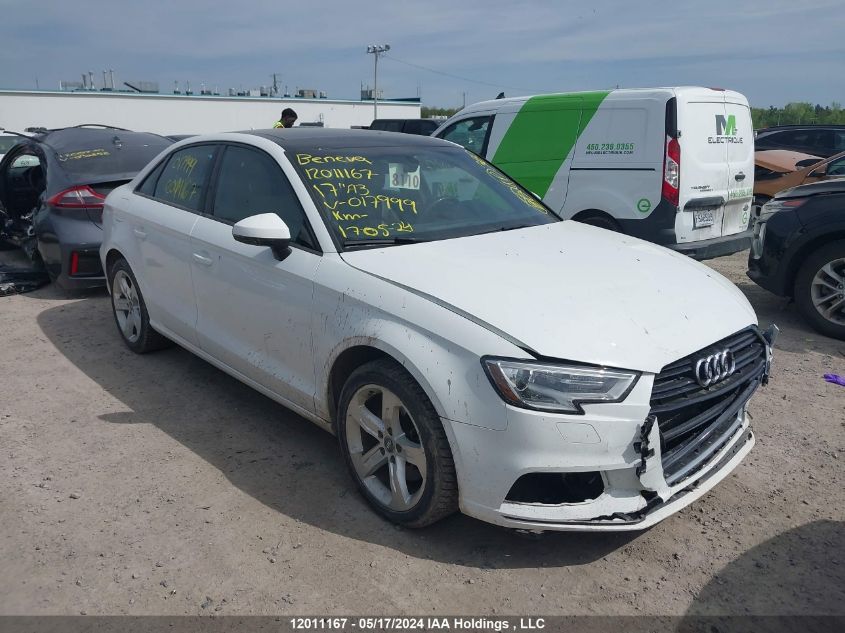 2017 Audi A3 VIN: WAUB8GFF9H1017999 Lot: 12011167