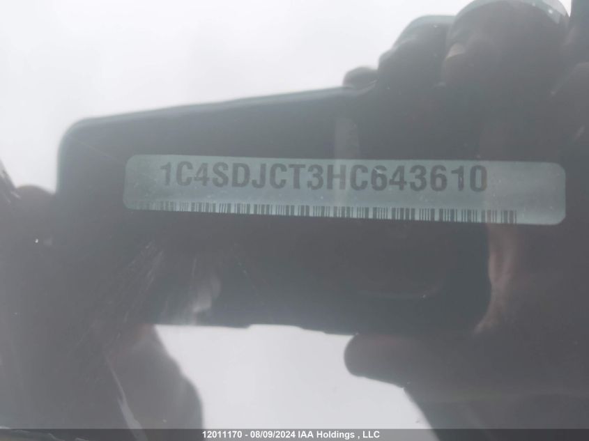 2017 Dodge Durango VIN: 1C4SDJCT3HC643610 Lot: 12011170