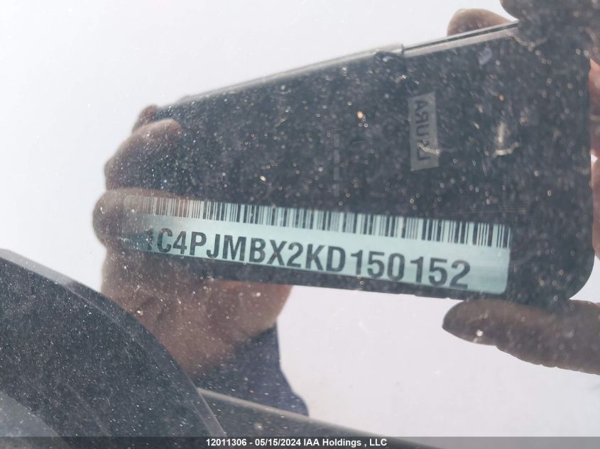 2019 Jeep Cherokee Trailhawk VIN: 1C4PJMBX2KD150152 Lot: 12011306