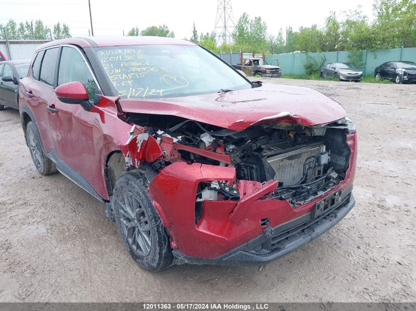 2021 Nissan Rogue S VIN: 5N1AT3AAXMC700063 Lot: 12011363