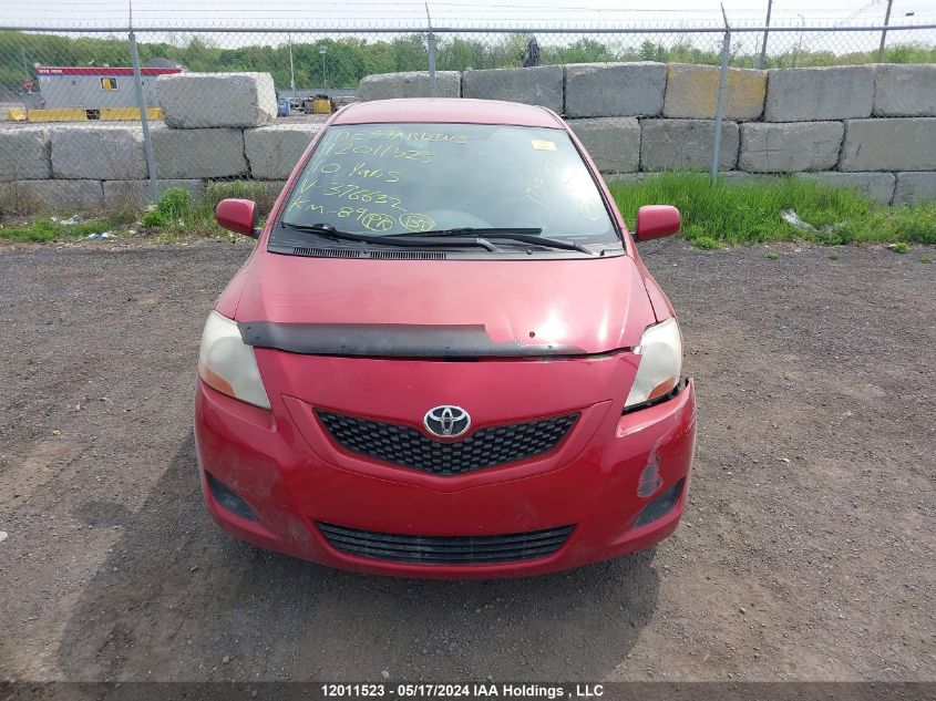 2010 Toyota Yaris VIN: JTDBT4K34A1376632 Lot: 12011523