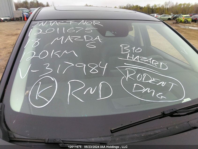 2018 Mazda 6 Gs-L VIN: JM1GL1VYXJ1317984 Lot: 12011675