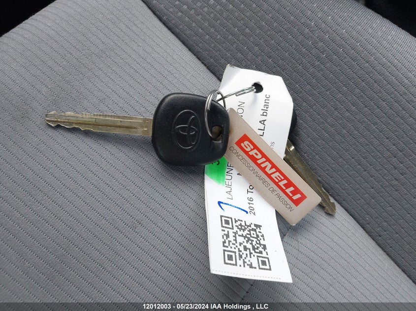 2016 Toyota Corolla L/Le/Le Pls/Prm/S/S Pls VIN: 2T1BURHE0GC618467 Lot: 12012003