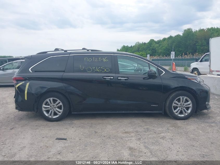 2021 Toyota Sienna Le 8-Passenger/Limited 7-Passenger/Xle 7-Passenger/Xse 7-Passenger VIN: 5TDGSKFC4MS031650 Lot: 12012146