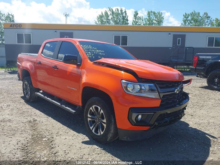 2021 Chevrolet Colorado Z71 VIN: 1GCGTDEN0M1177214 Lot: 12012152