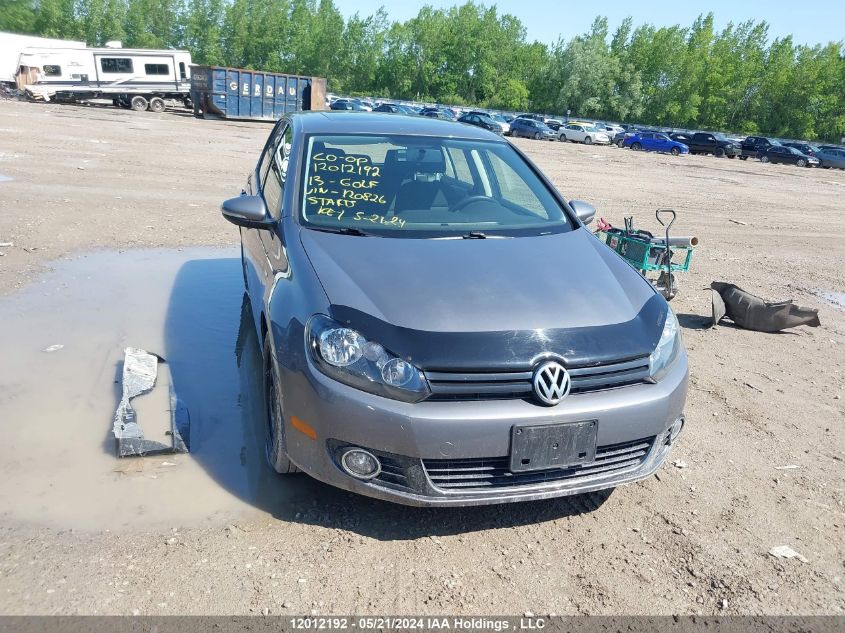 2013 Volkswagen Golf VIN: WVWCA7AJ5DW120826 Lot: 12012192