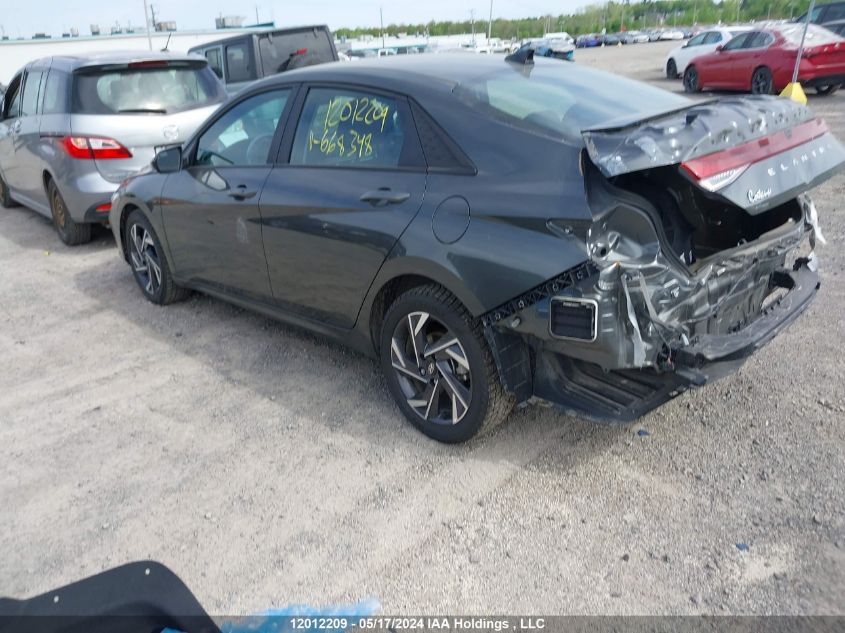 2024 Hyundai Elantra Sel VIN: KMHLM4DG0RU668348 Lot: 12012209