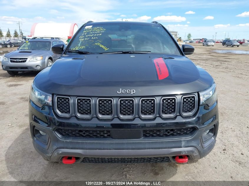 2024 Jeep Compass Trailhawk VIN: 3C4NJDDN4RT594334 Lot: 12012220