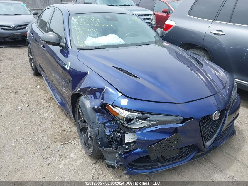 2020 Alfa Romeo Giulia Quadrifoglio Rwd VIN: ZARFAMEV6L7635437 Lot: 12012305
