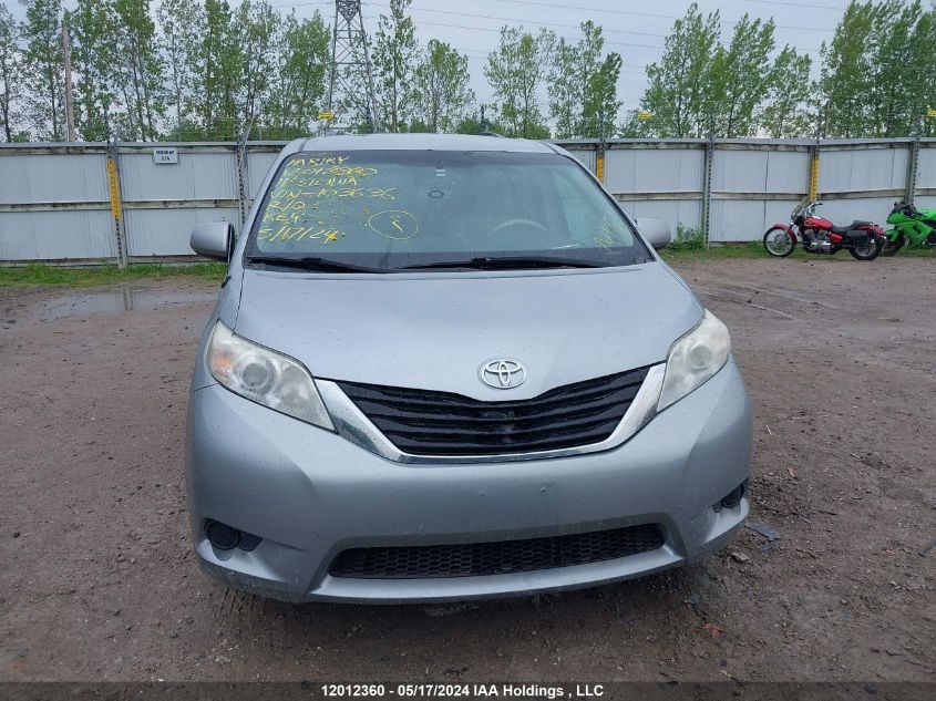 2011 Toyota Sienna Le 8 Passenger VIN: 5TDKK3DC9BS103636 Lot: 12012360