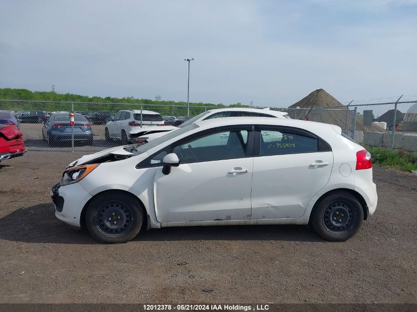 2014 Kia Rio Lx VIN: KNADM5A37E6955827 Lot: 12012378