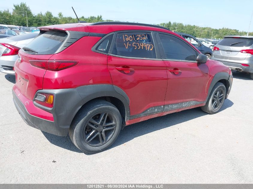 2020 Hyundai Kona VIN: KM8K12AA9LU534972 Lot: 12012521