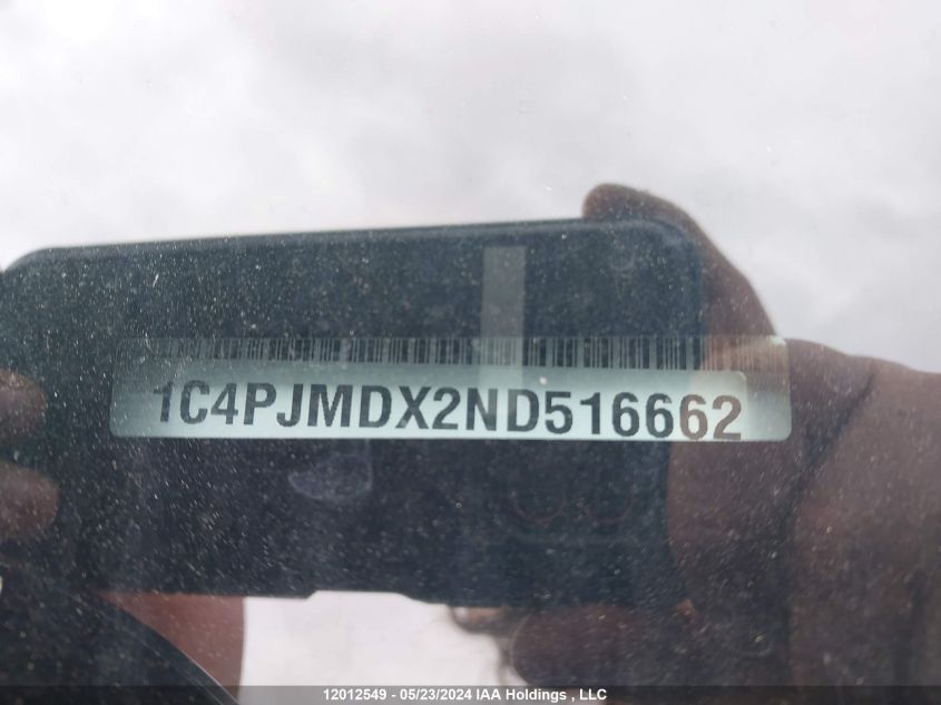2022 Jeep Cherokee Limited VIN: 1C4PJMDX2ND516662 Lot: 12012549