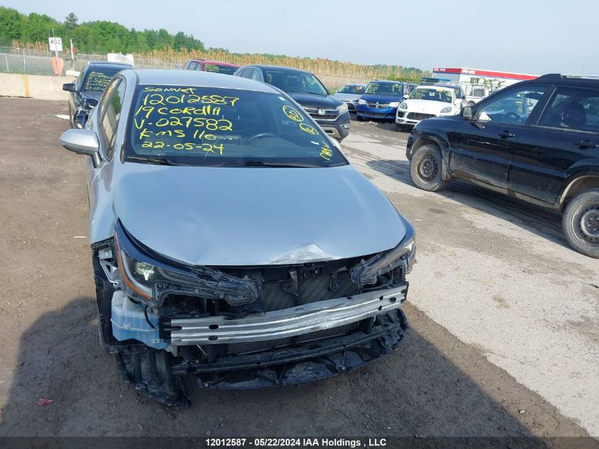 2019 Toyota Corolla VIN: JTNK4RBE6K3027582 Lot: 12012587