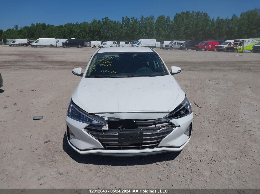 2019 Hyundai Elantra Sel/Value/Limited VIN: KMHD84LFXKU790495 Lot: 12012643