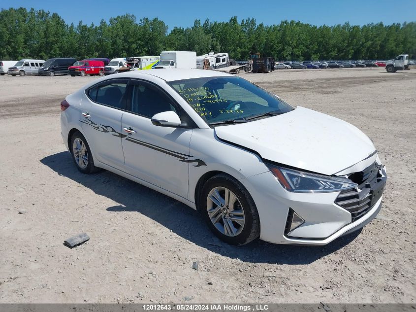 2019 Hyundai Elantra Sel/Value/Limited VIN: KMHD84LFXKU790495 Lot: 12012643