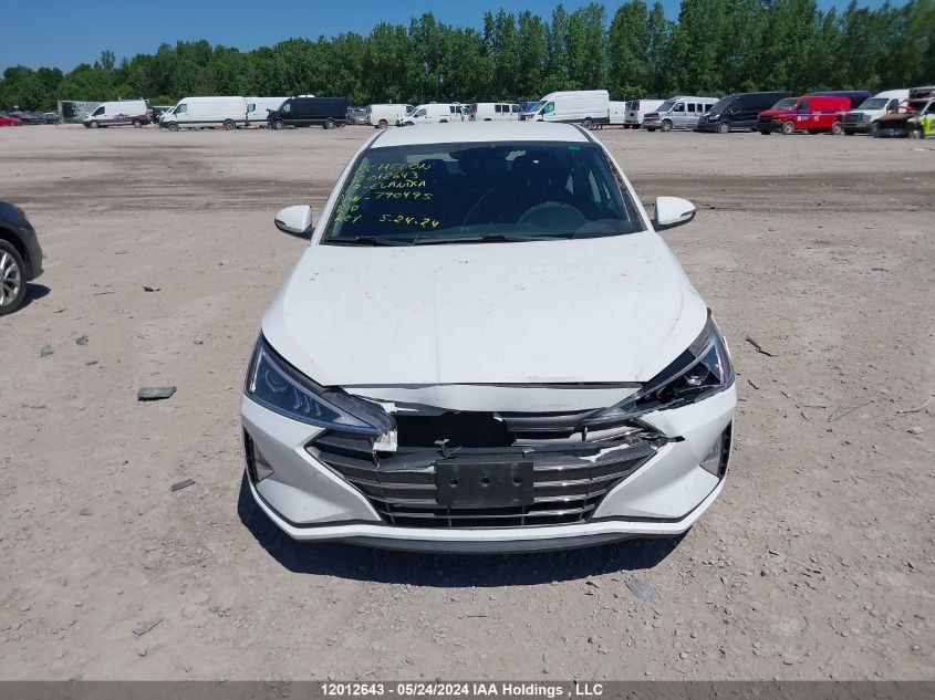 2019 Hyundai Elantra Sel/Value/Limited VIN: KMHD84LFXKU790495 Lot: 12012643