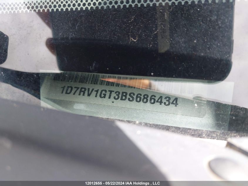 2011 Dodge Ram 1500 VIN: 1D7RV1GT3BS686434 Lot: 12012655