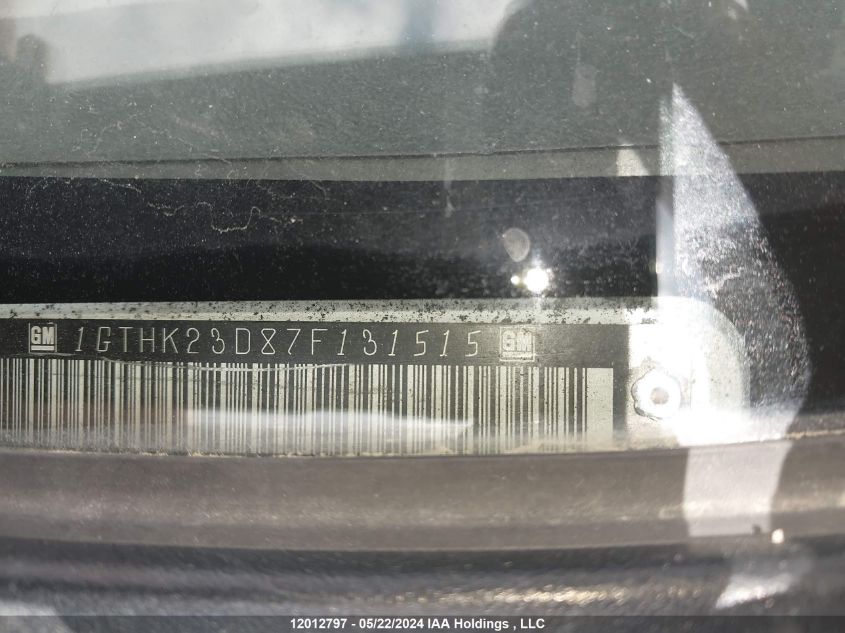 2007 GMC Sierra 2500Hd Classic VIN: 1GTHK23D87F131515 Lot: 12012797