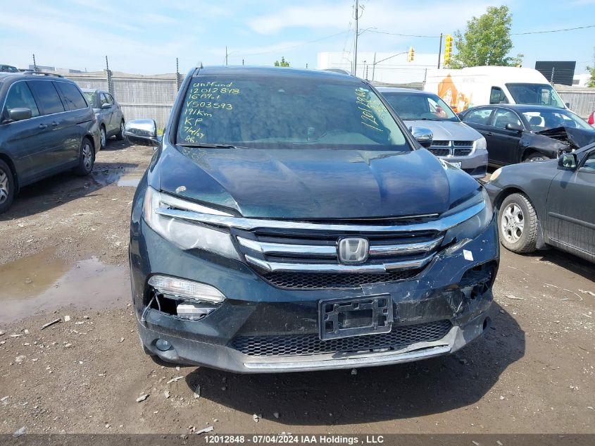 2016 Honda Pilot VIN: 5FNYF6H99GB503593 Lot: 12012848