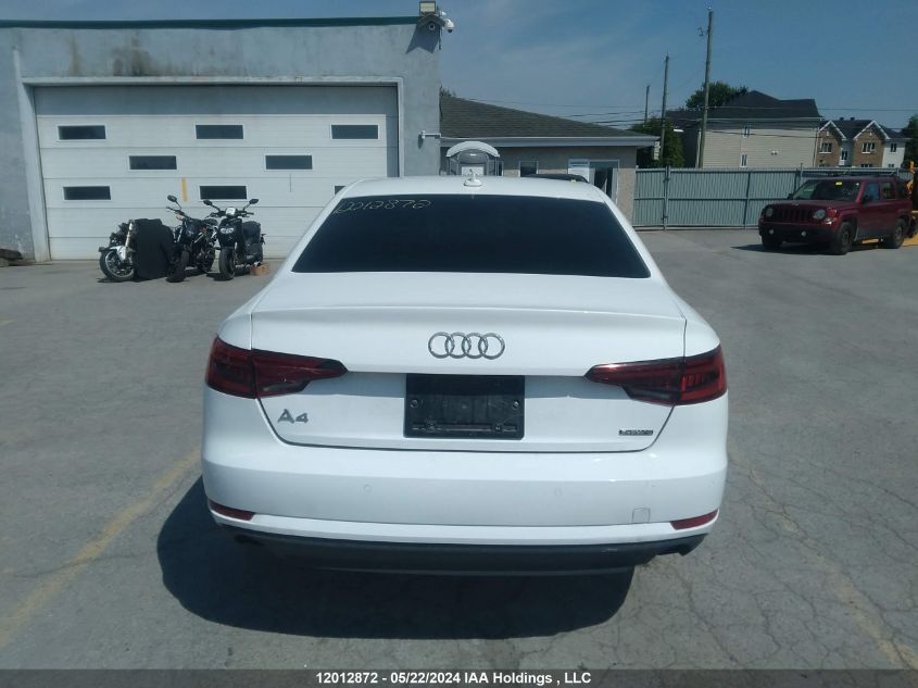 2019 Audi A4 Sedan VIN: WAUANAF48KN020974 Lot: 12012872