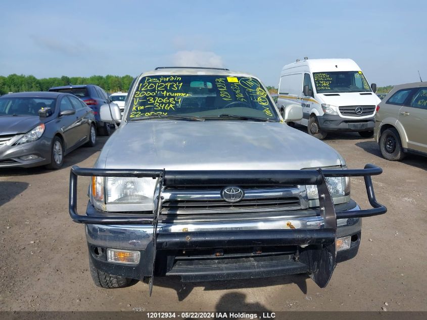 2000 Toyota 4Runner Sr5 VIN: JT3HN86R3Y0310684 Lot: 12012934