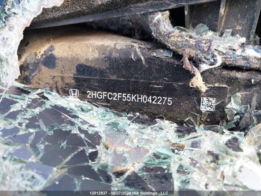 2019 Honda Civic Lx VIN: 2HGFC2F55KH042275 Lot: 12012937