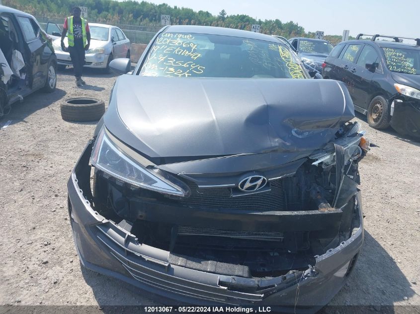 2019 Hyundai Elantra Essential VIN: KMHD74LFXKU735645 Lot: 12013067